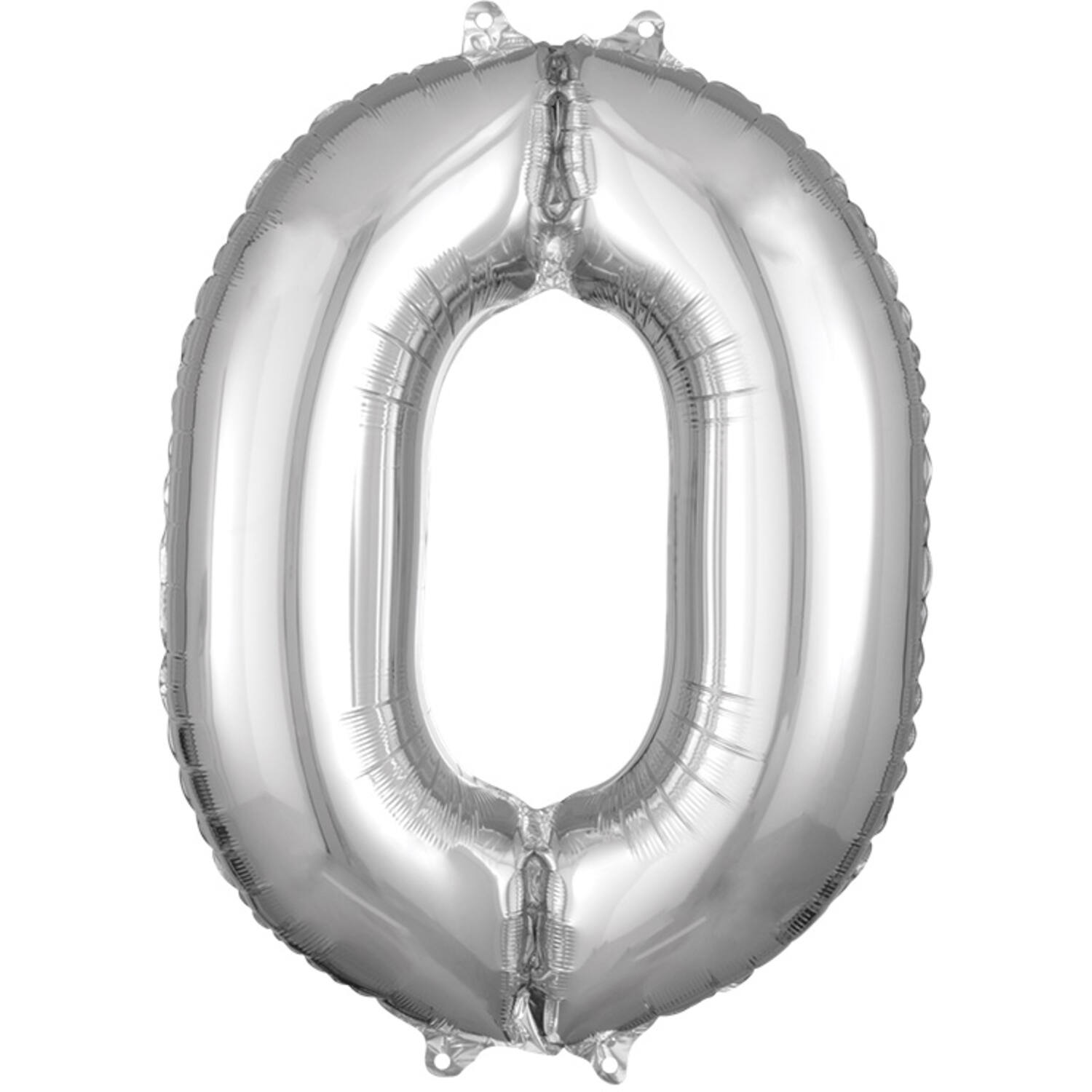 Cijfer 0 Zilver (66cm)