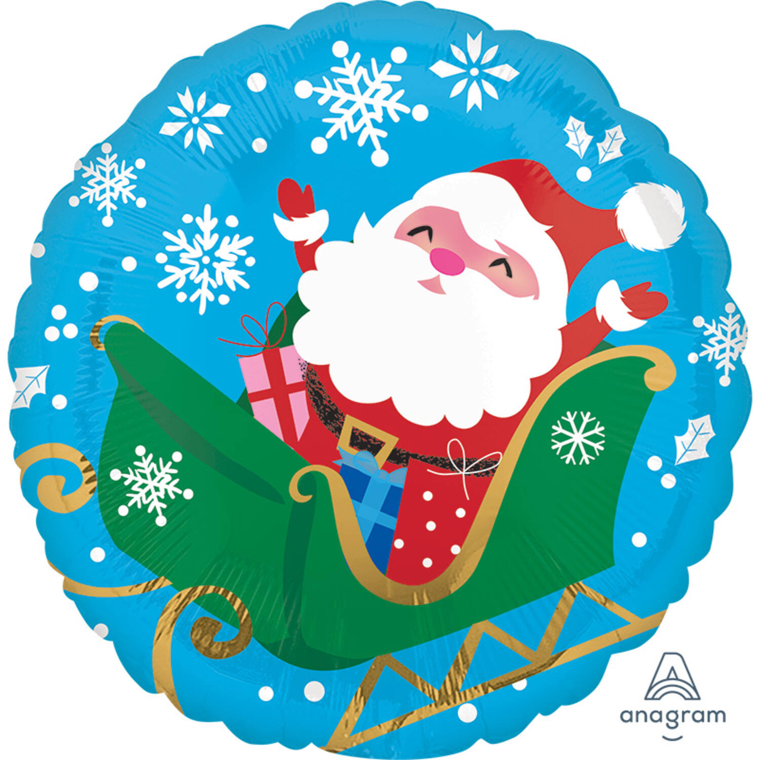 Happy Santa in Sleigh (45cm)